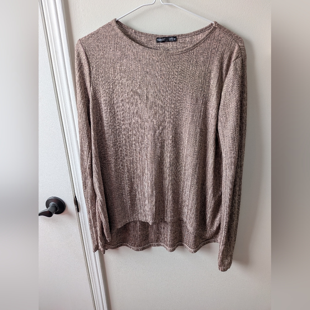 Zara Textured High Low Top